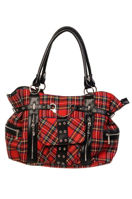 RED TARTAN RISE UP BAG