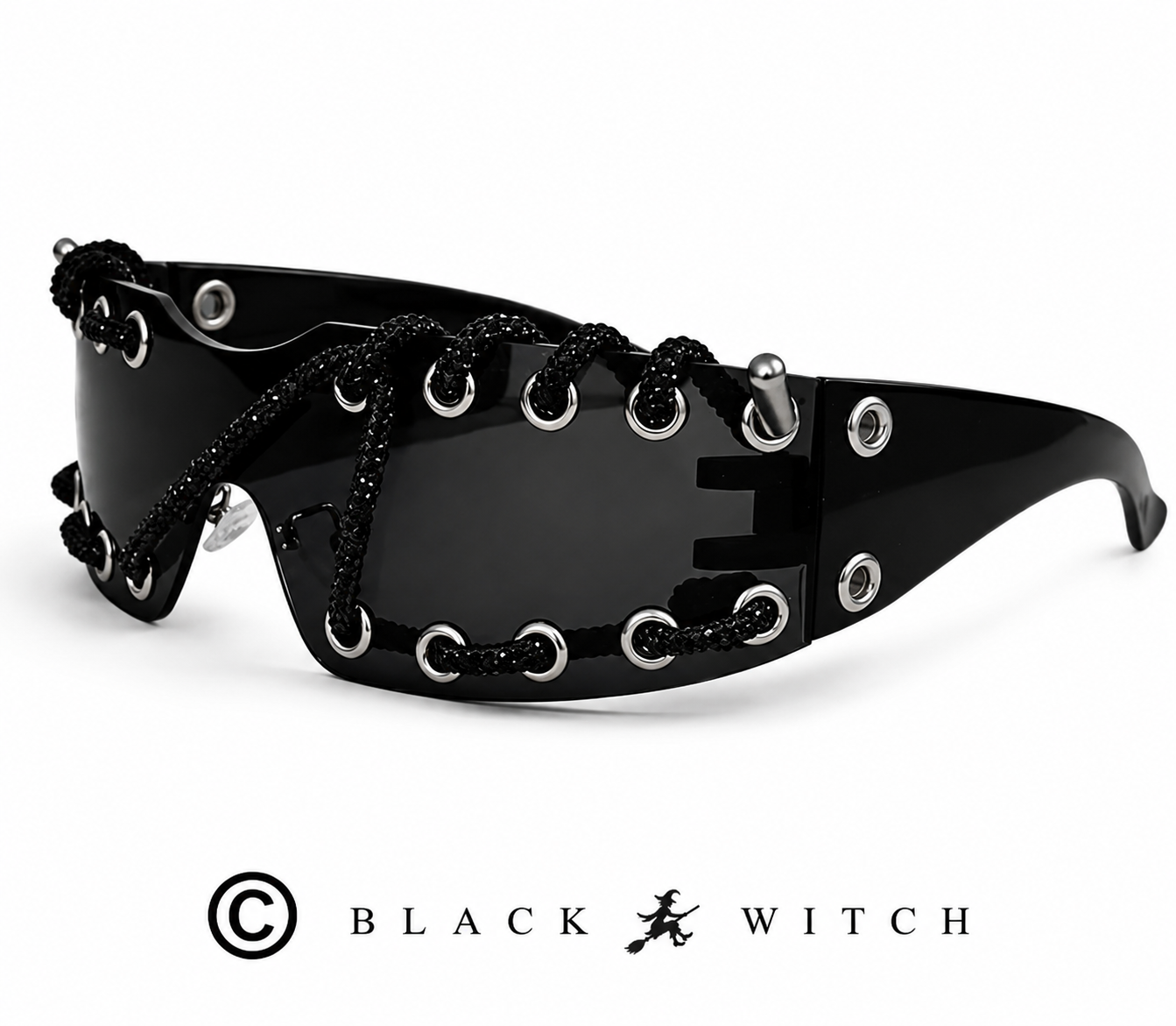 cyberpunk sparkle sunglasses-black
