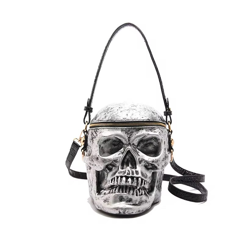 skull crossbody bag -white