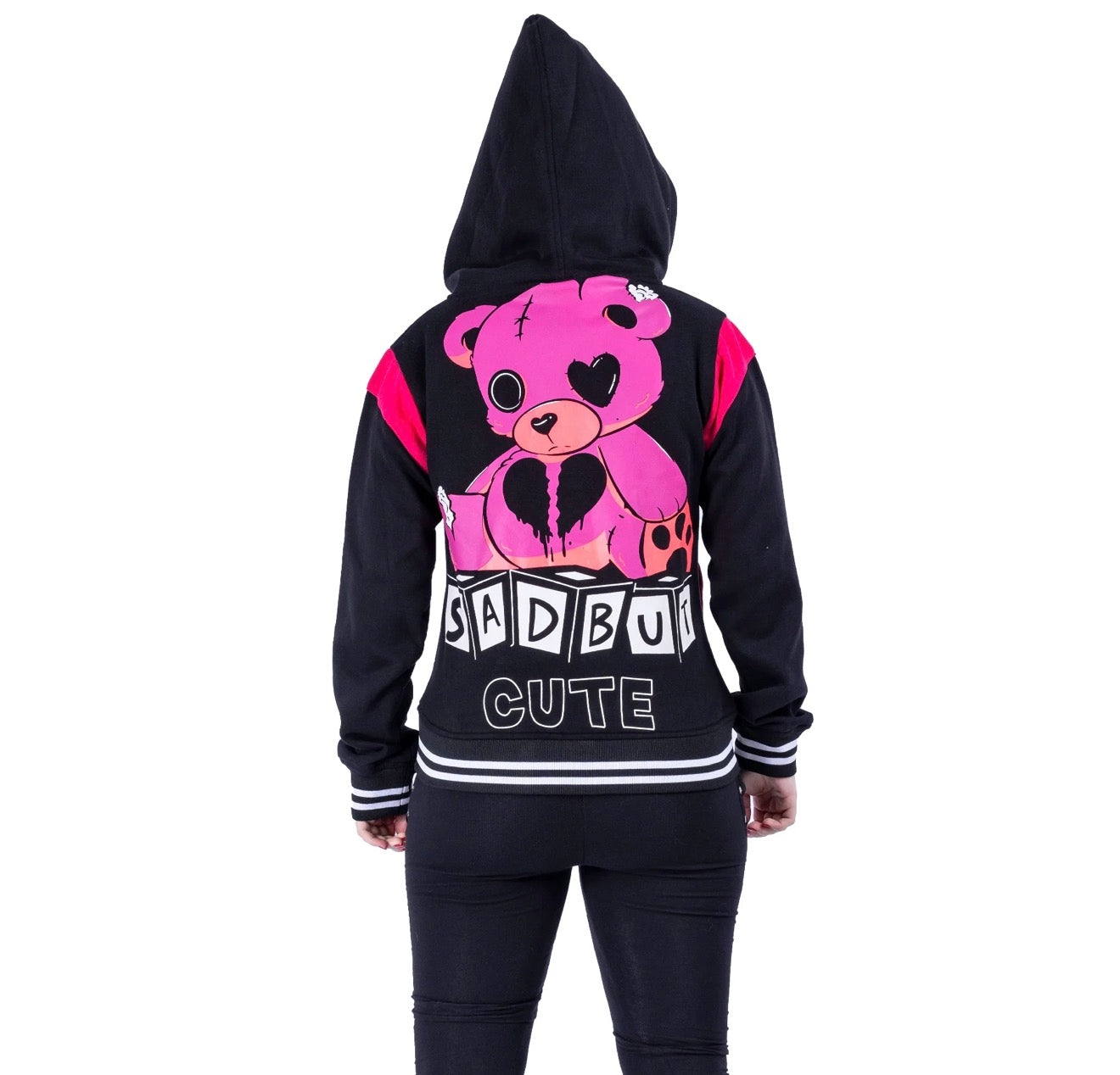 SAD BUT CUTE VARSITY - BLACK