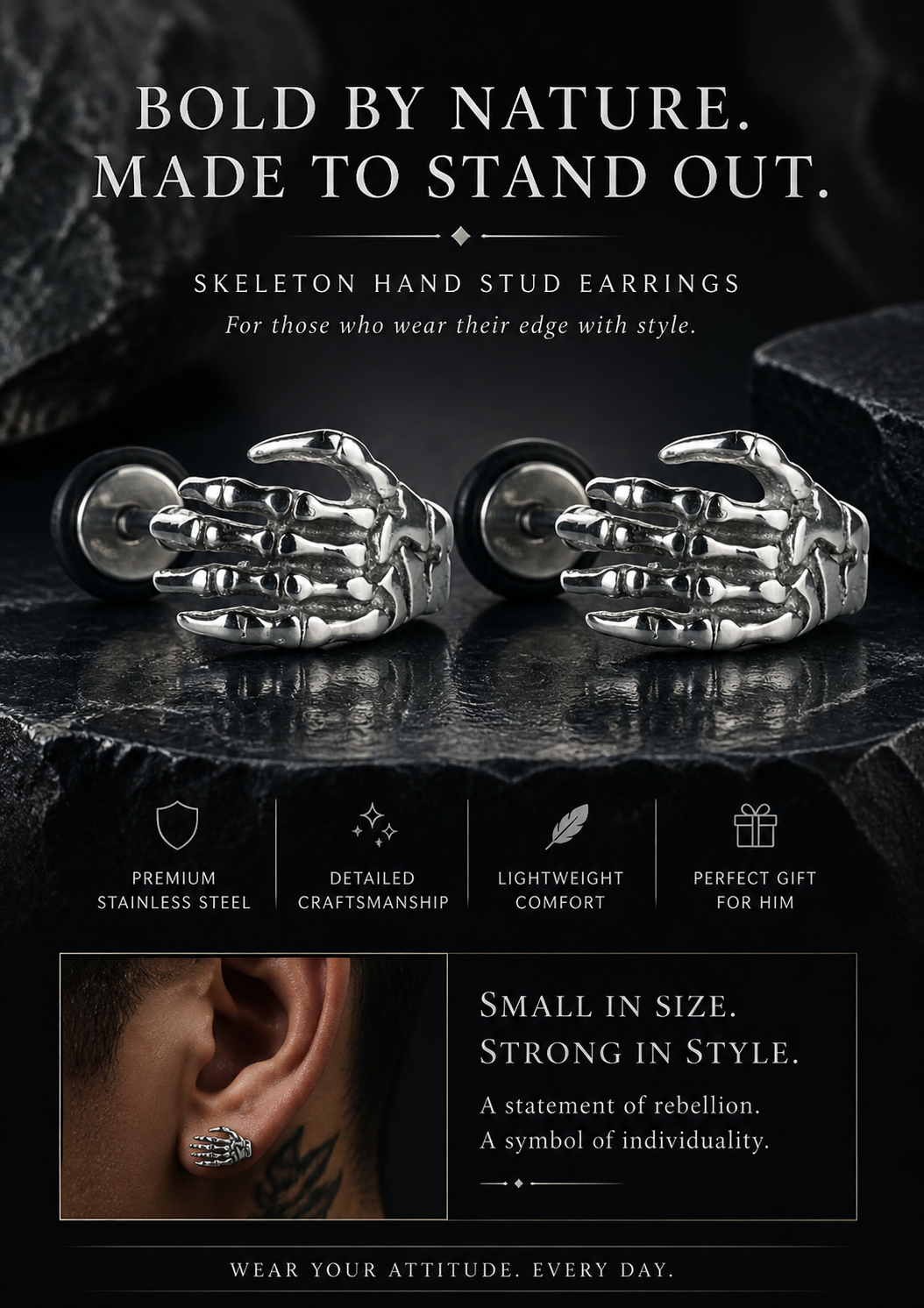 Skeleton Claw earrings