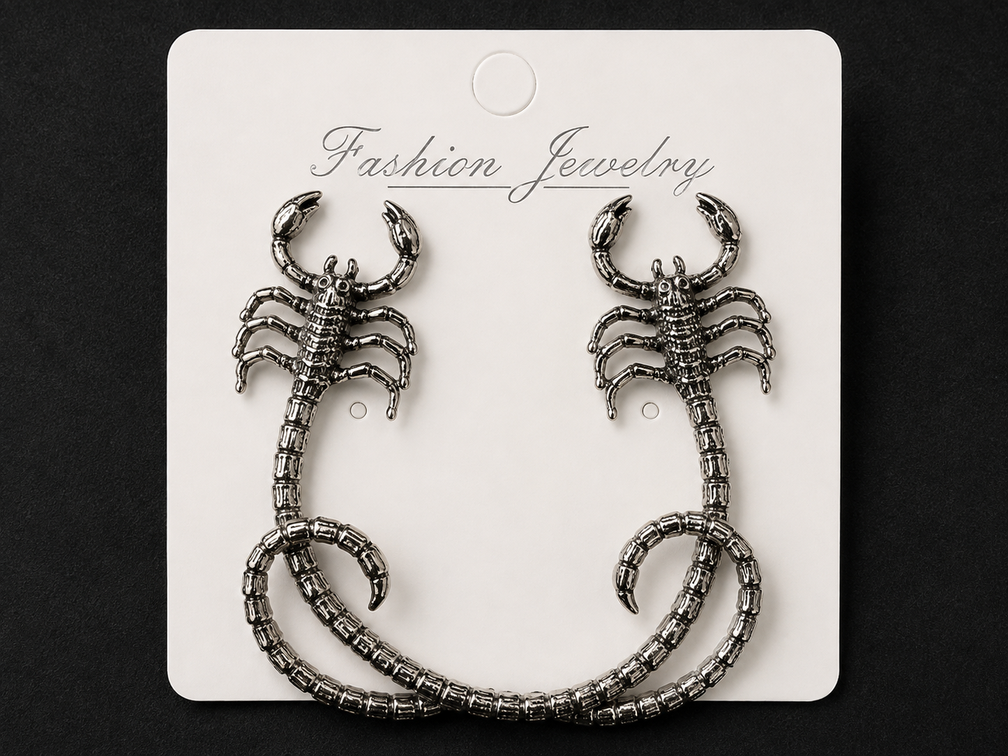 Silver scorpion ear clips