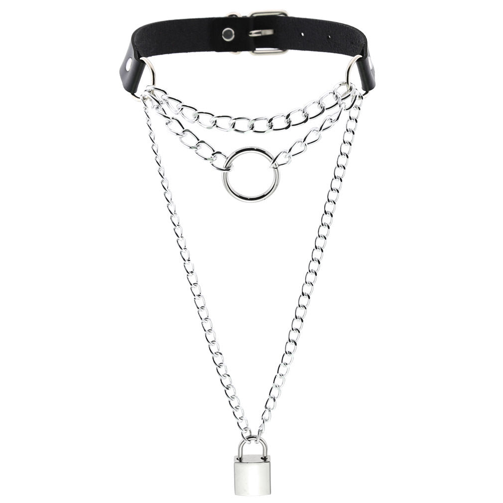 VNB134-Hanging Lock Chain Neckband