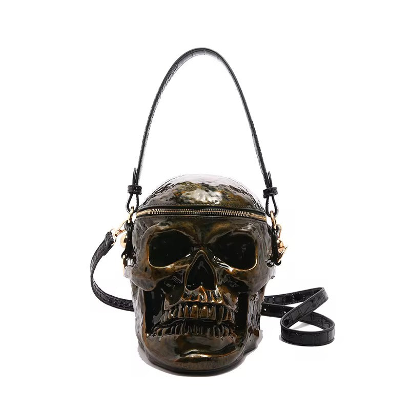 skull crossbody bag -gold