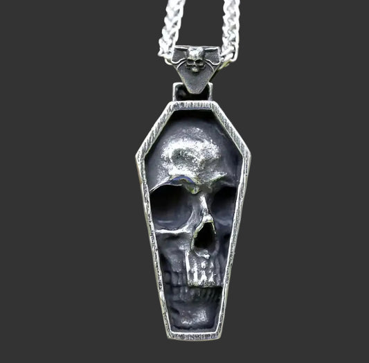 Skull coffin necklace