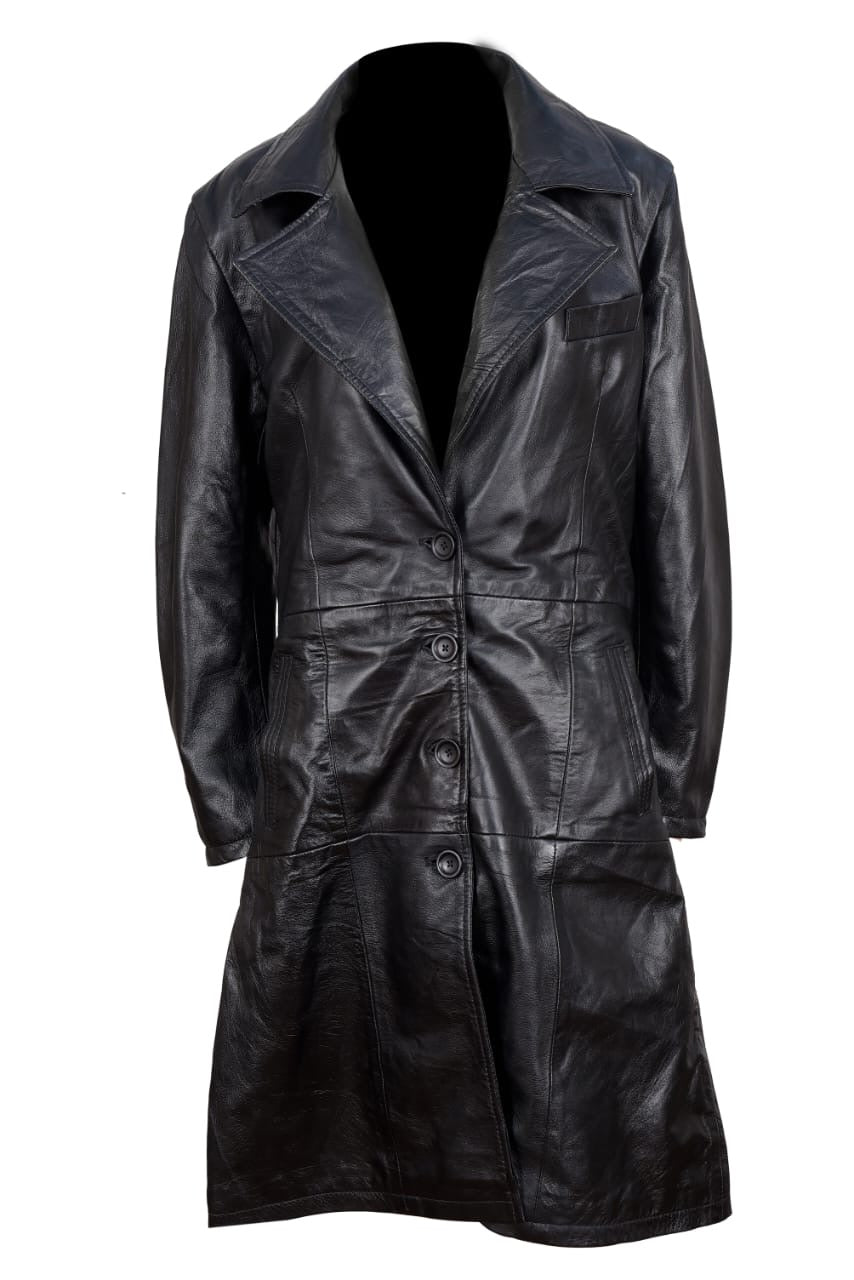 Women long matrix jacket lamb skin