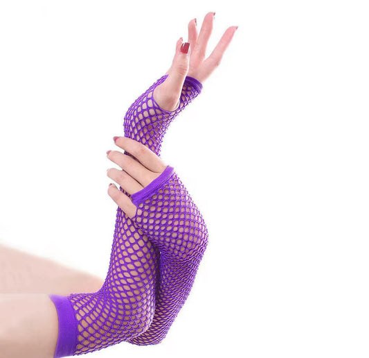 Fingerless gloves purple