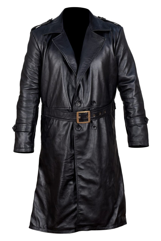 Men long leather lamb skin-belt