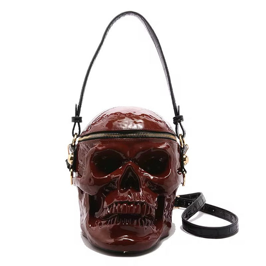 skull crossbody bag -red