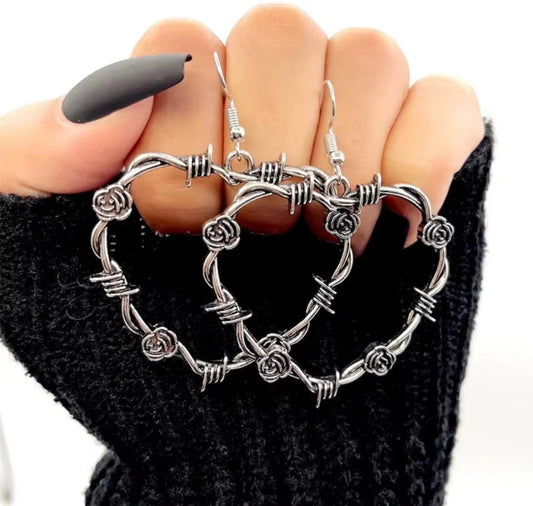 Gothic rose earrings
