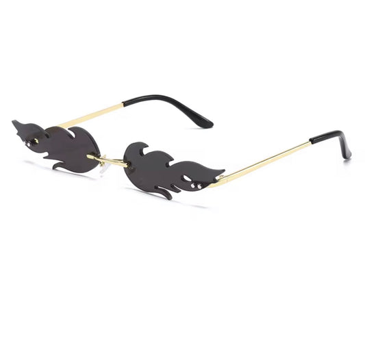 Flame shape sunglasses -black