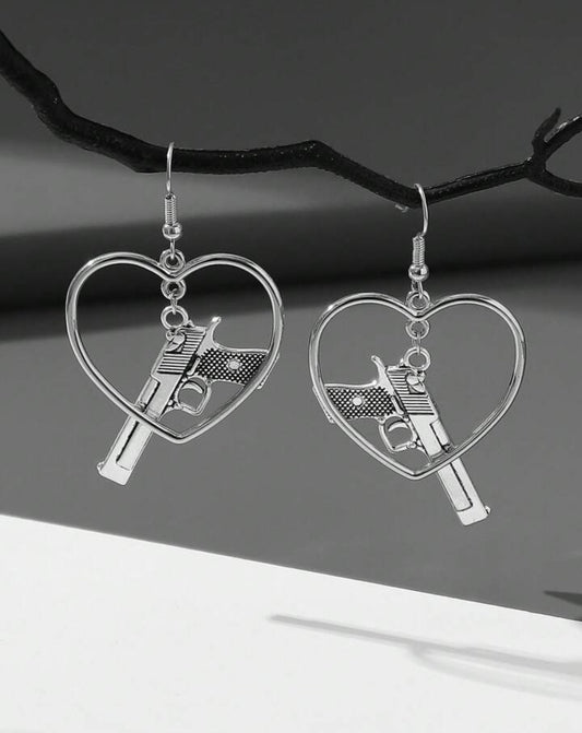 Hollow heart earrings