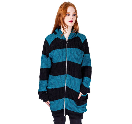 ESTHER CARDIGAN - BLACK/GREEN