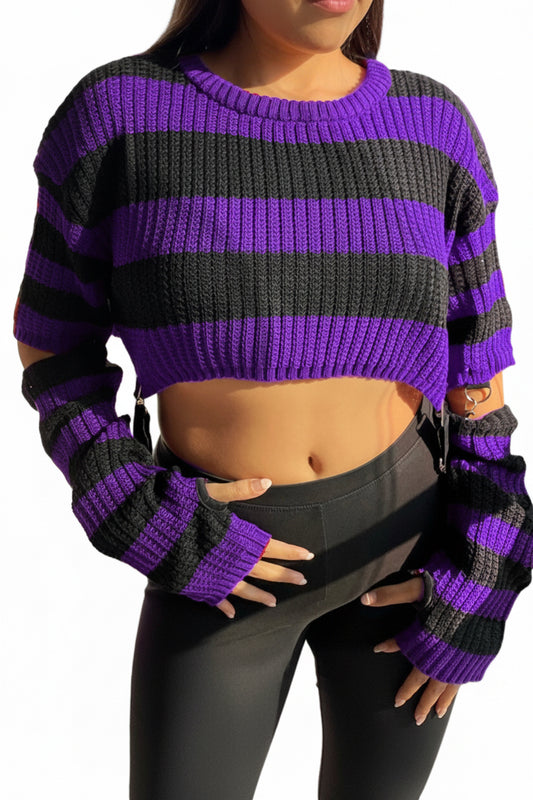 Moon Attic “Luna” Emotic Sweater-purple