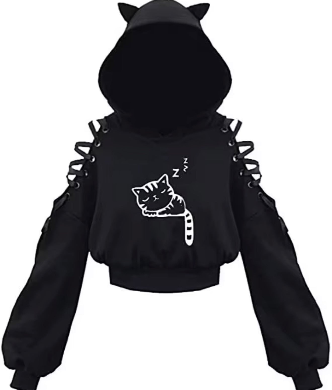 Hoodie kawaii cat ears-D