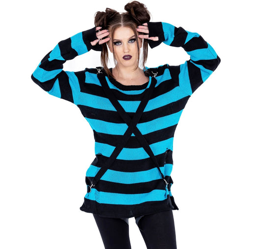 ORIANA JUMPER - BLACK/BLUE