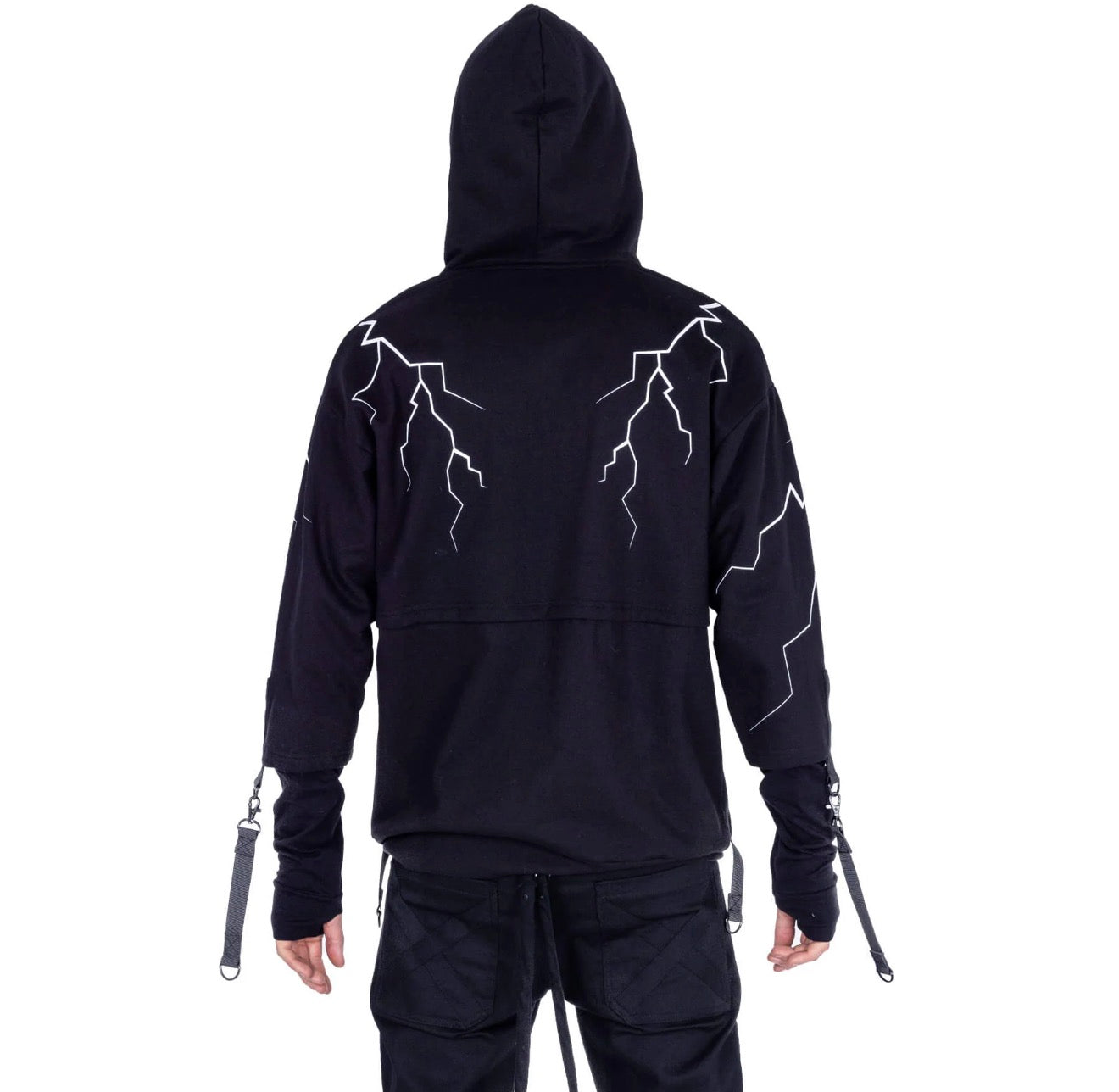 HEARTLESS LIGHTNING HOOD - BLACK/WHITE
