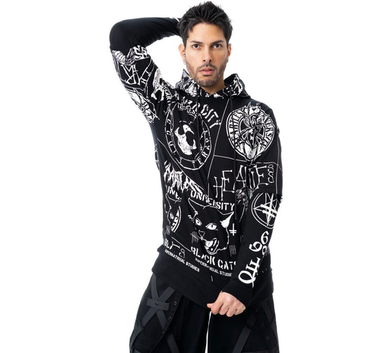 DARK ACADEMIA HOOD - BLACK