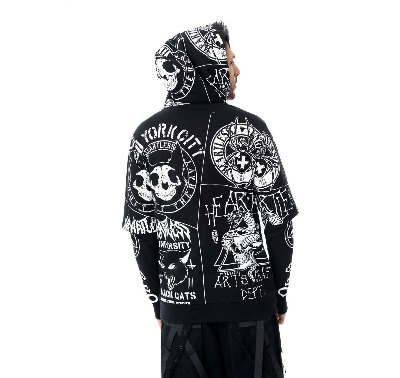DARK ACADEMIA HOOD - BLACK