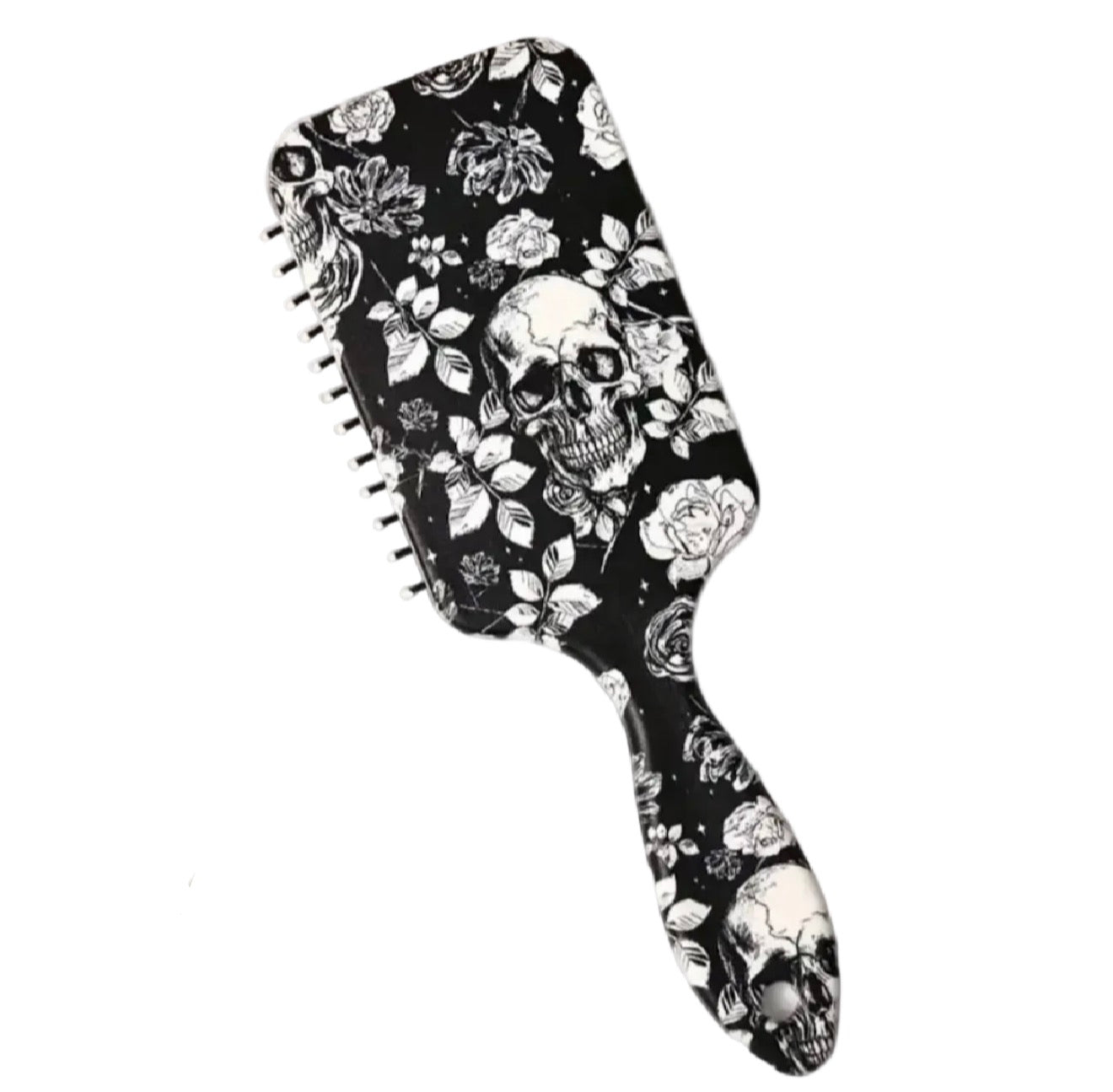 Hair brush skull&floral