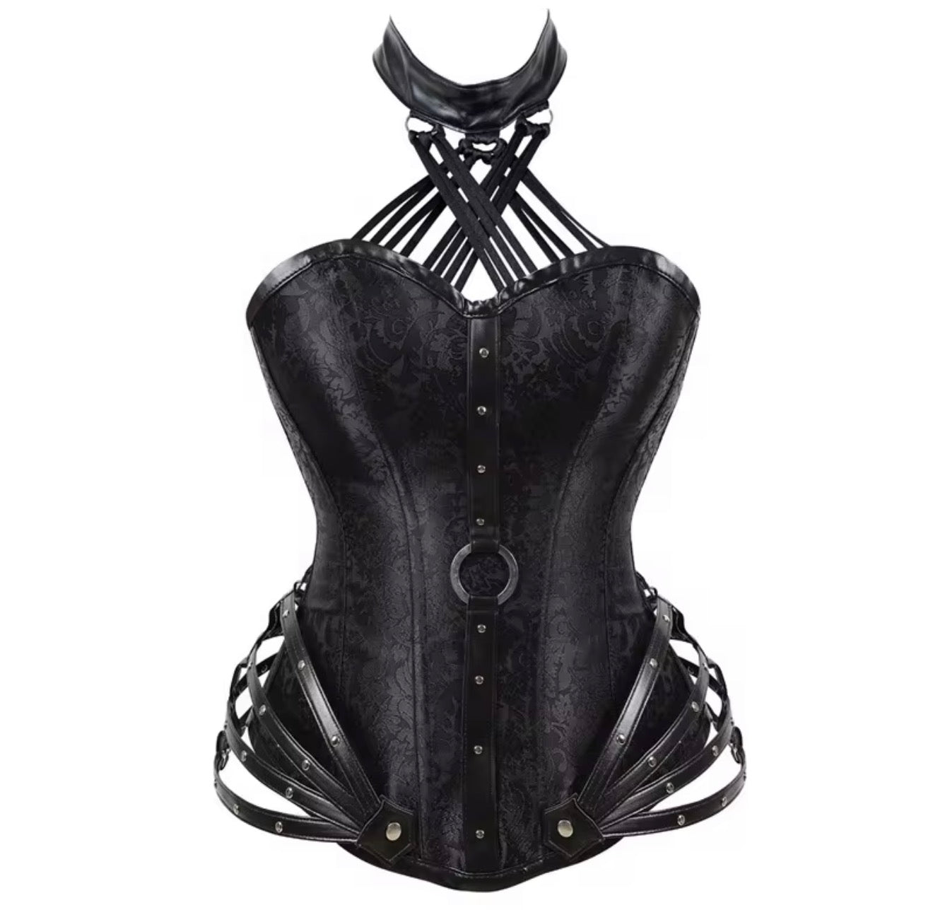 Gothic steampunk corset -black