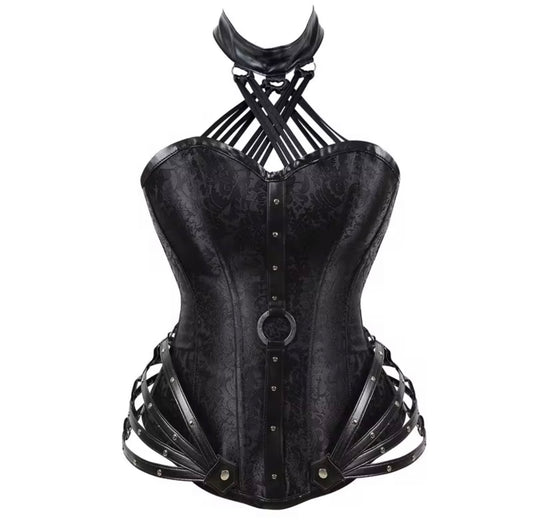 Gothic steampunk corset -black