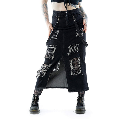 RUNA SKIRT - BLACK STONEWASH