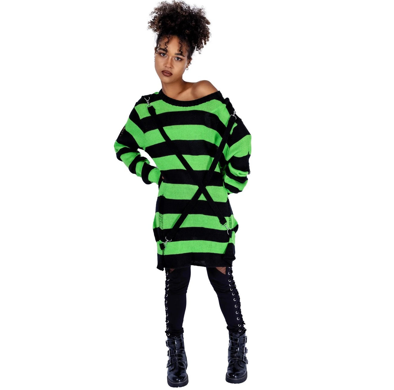ORIANA JUMPER - BLACK/GREEN