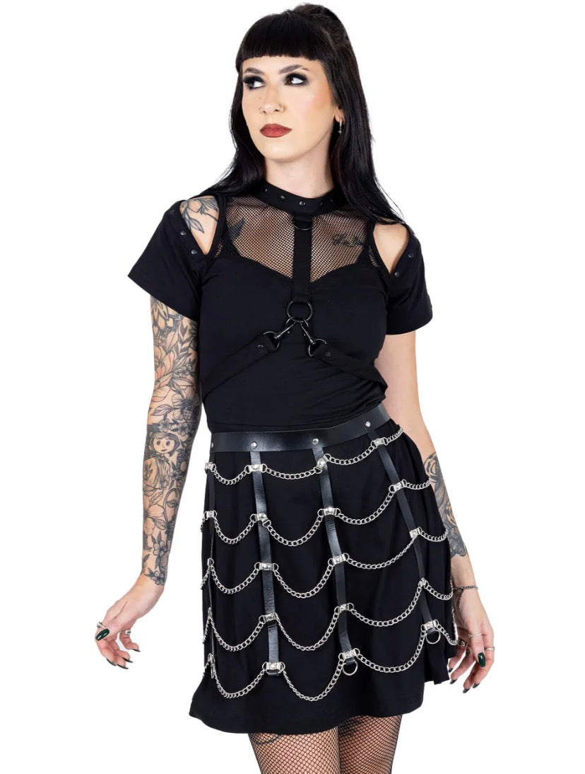 HARLEY HARNESS SKIRT - BLACK