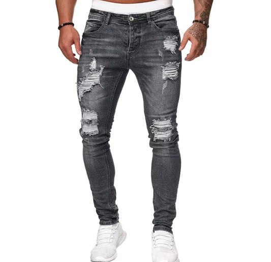 Casual slim-fit denim jeans grey