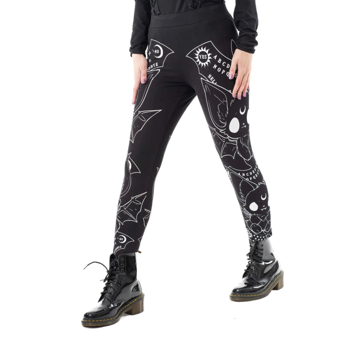OUIJA BATS LEGGINGS - BLACK