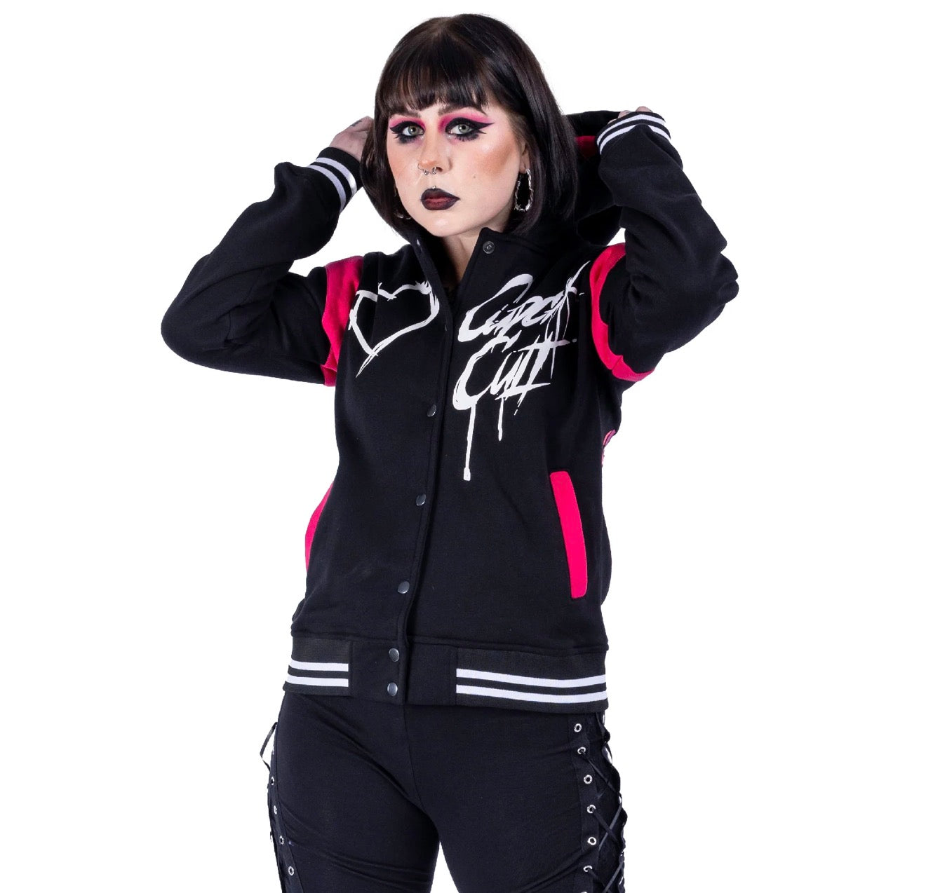 SAD BUT CUTE VARSITY - BLACK