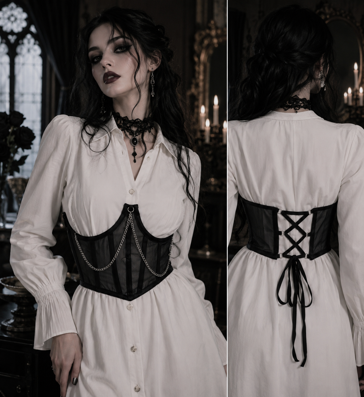 Raven veil- corset