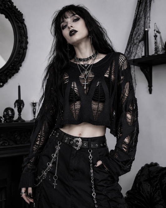 Midnight knit crop- one size