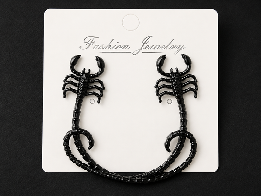 Black scorpion ear clips