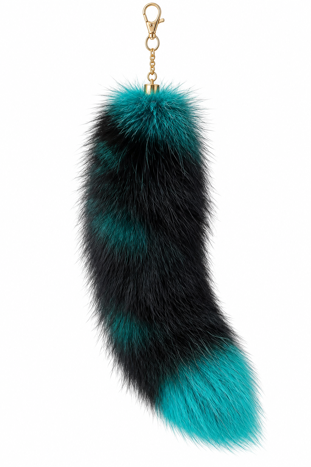 Fur tail-silver fox turquoise