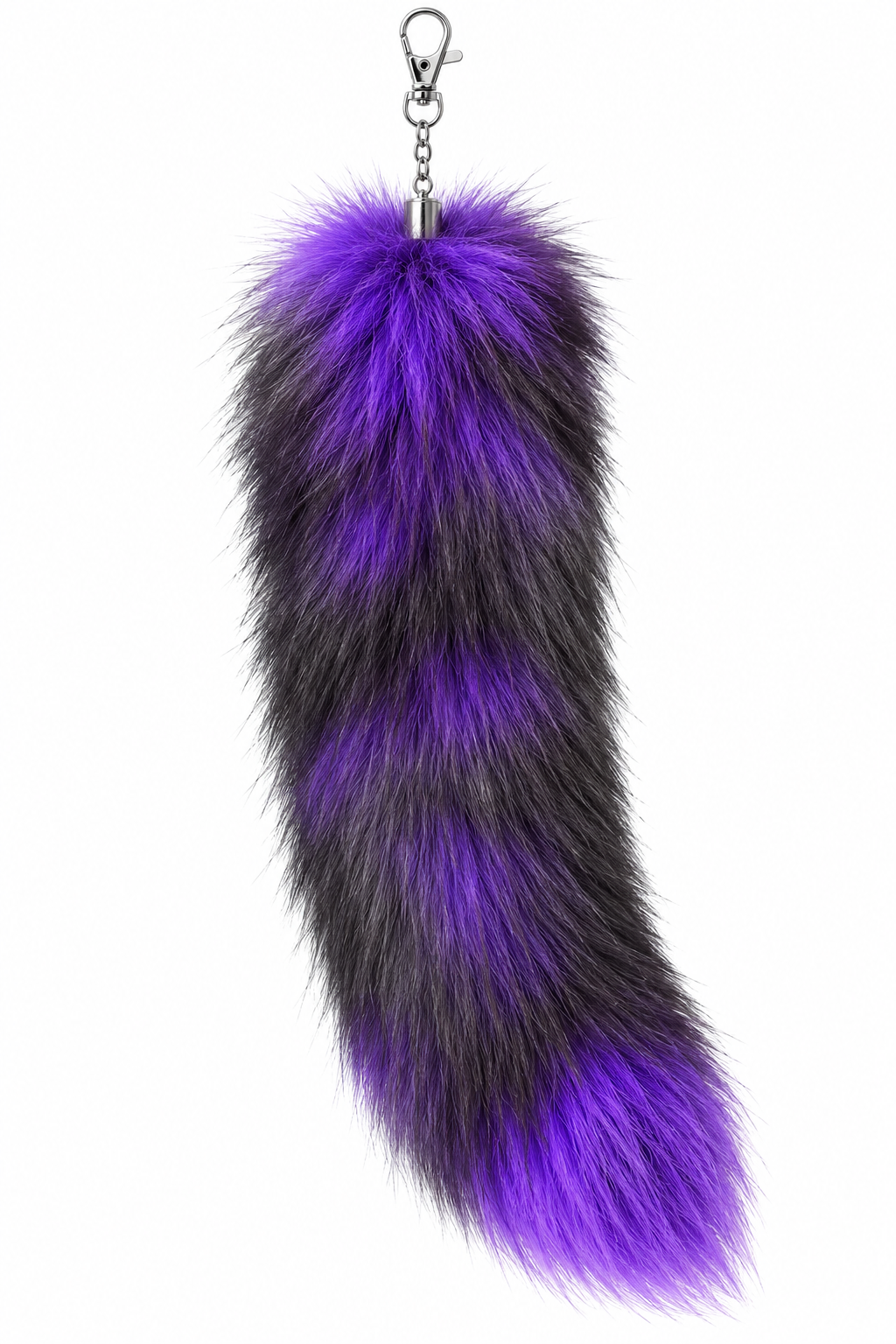 Fur tail- silver fox purple