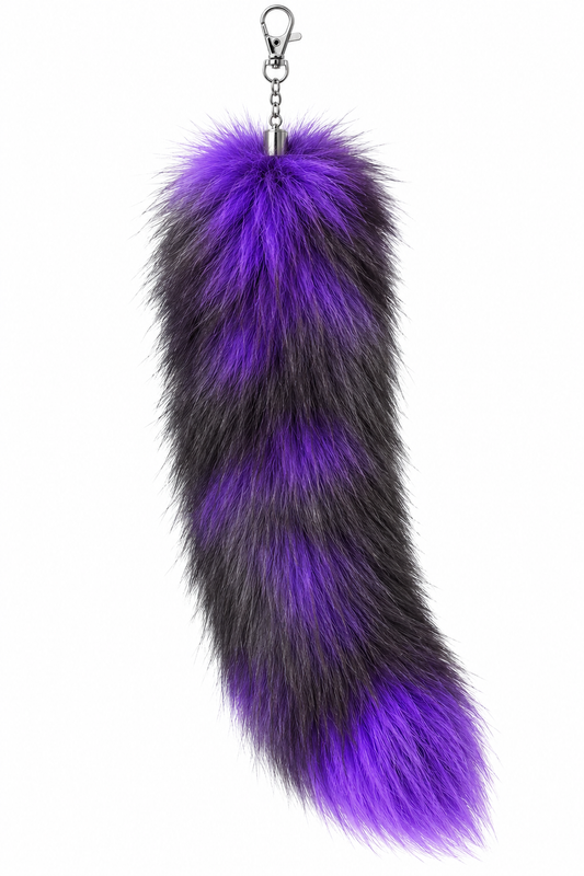 Fur tail- silver fox purple