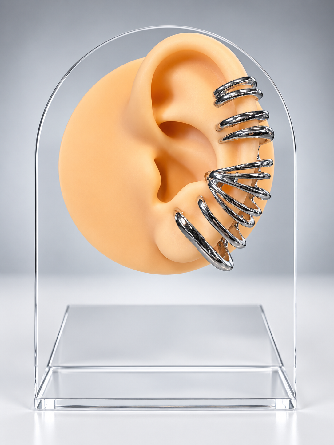 Hollow circular wheel- earring sliver