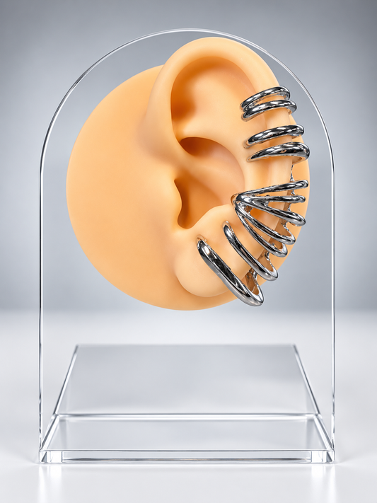 Hollow circular wheel- earring sliver