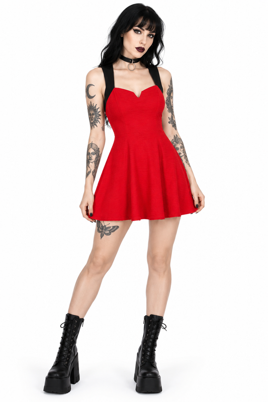 Red mini dress