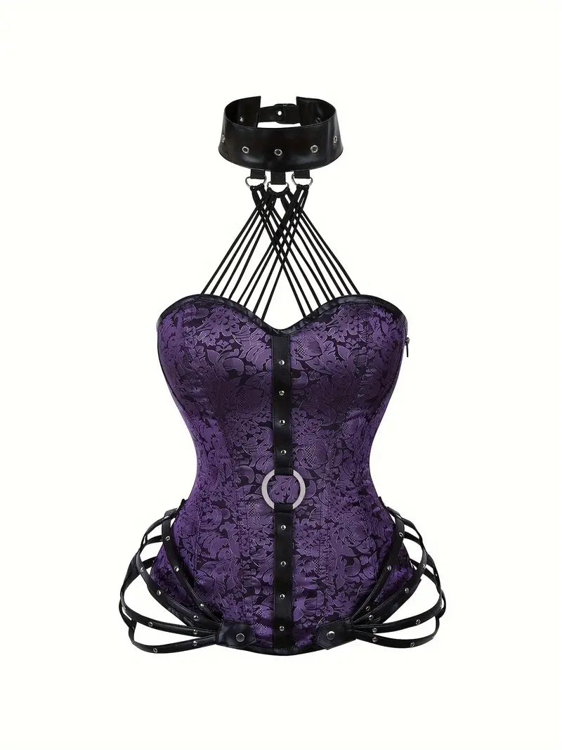 Gothic steampunk corset -purple
