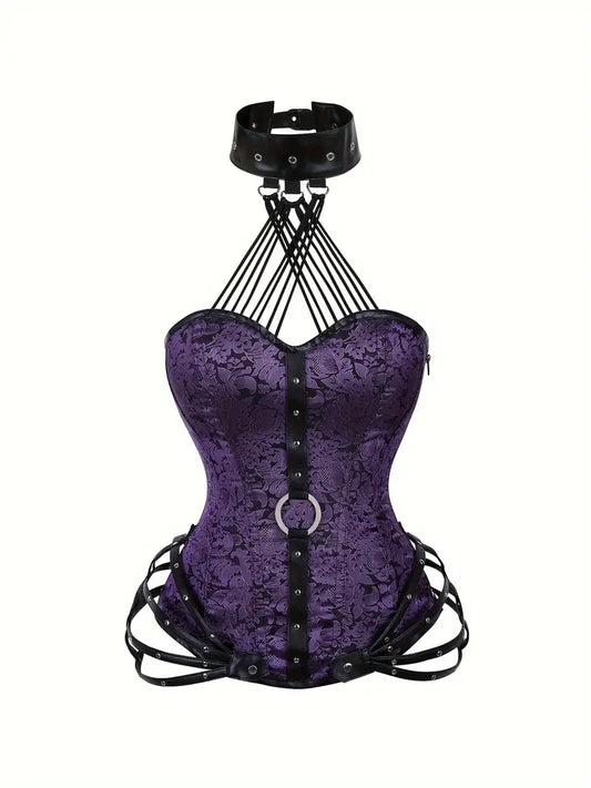 Gothic steampunk corset -purple