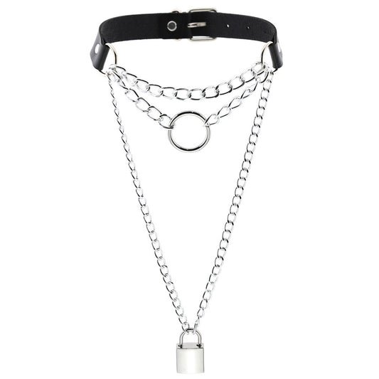 VNB134-Hanging Lock Chain Neckband